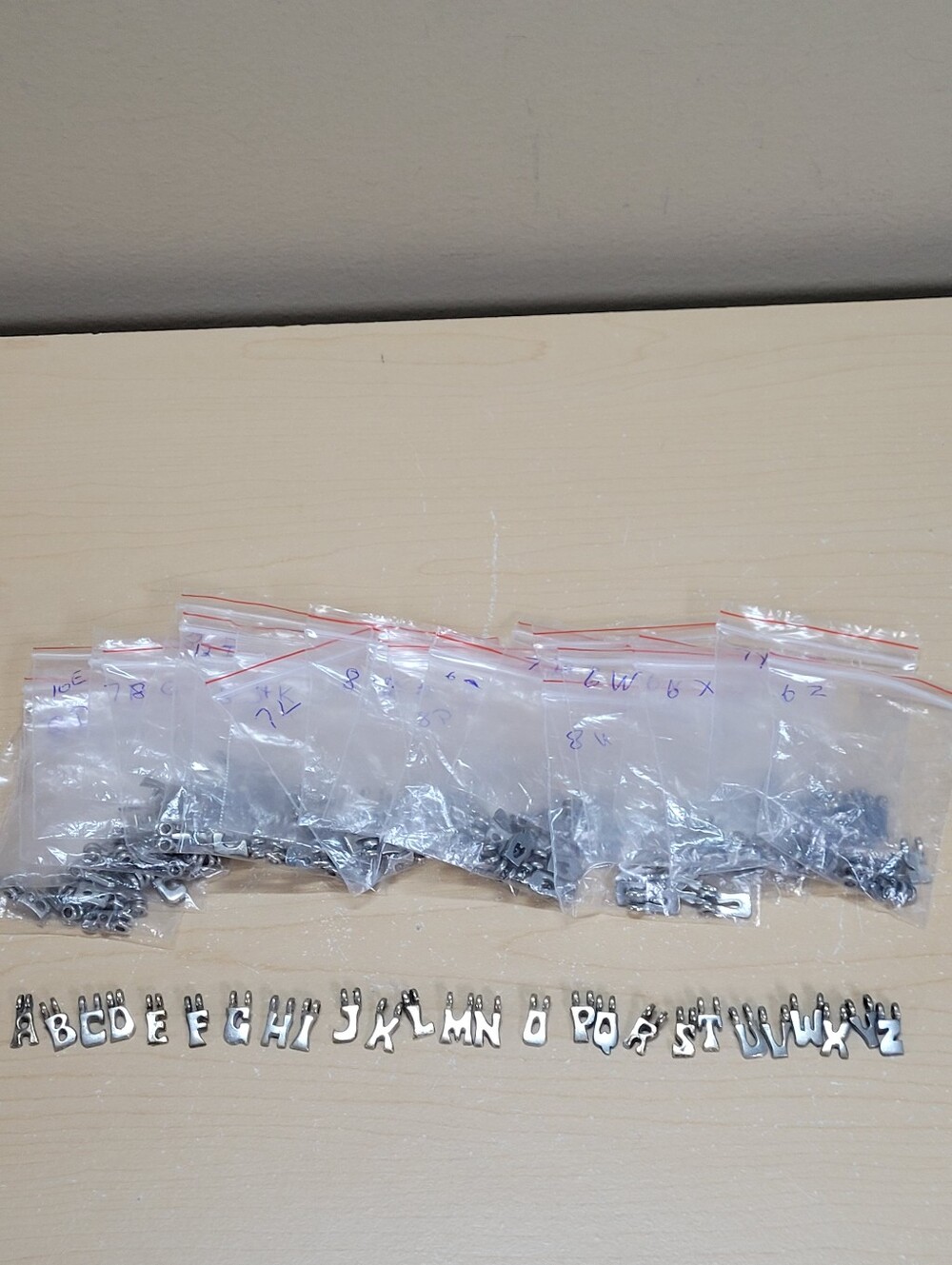 Alphabet A-Z 180pcs. Charm/Pendant Lead Free• Nickle Free • Cadium Free 2-Loop